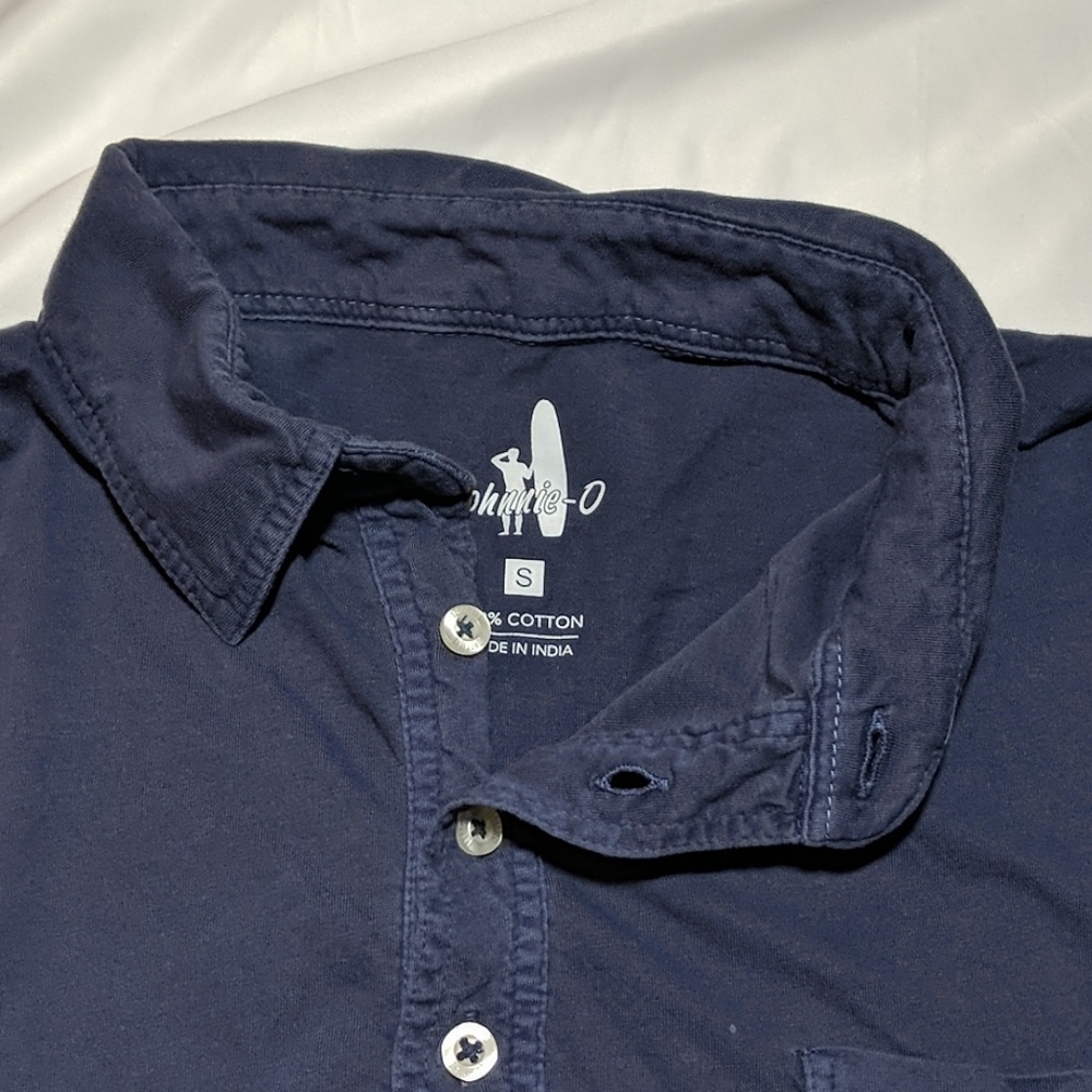 johnnie-O Navy 4 Button Cotton Polo